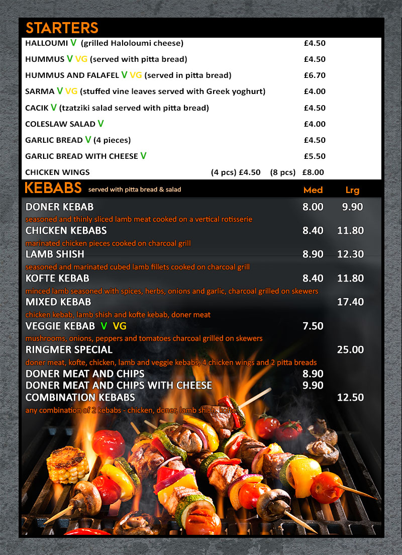 Ringmer Grill & Kebabs - 01273 933770 | Menu