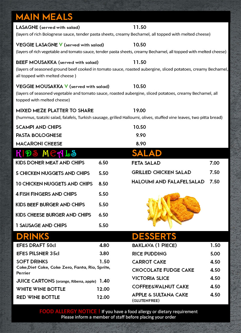 Ringmer Grill & Kebabs - 01273 933770 | Menu